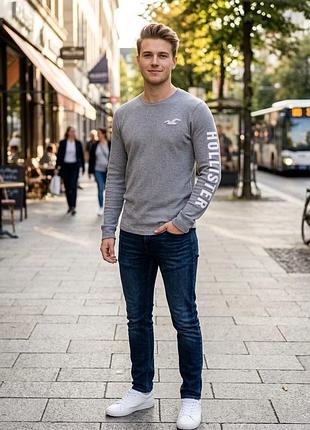 Чоловічий лонгслів / вафельна кофта hollister (розмір s)