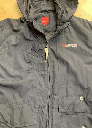 Чоловіча куртка вітровка esprit оригінал демісезонна з капюшоном графітова s/m