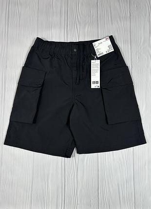 Uniqlo cargo black nylon нейлонові карго шорти з крутим дизайном нові розмір м