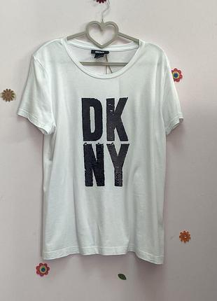 Футболка жіноча dkny біла з написом