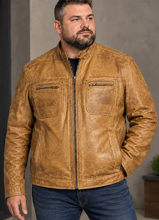Angelo litrico 3xl куртка шкіряна чоловіча руда  світло коричнева мужска рижа натуральна шкіра