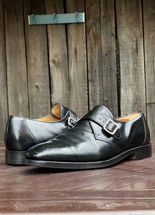 Loake 204 мужские монки туфли черные лакированные из натуральной кожи размер 44 10uk 11us 29 см стелька mde in england