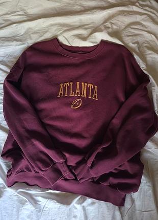 Світшот жіночий atlanta бордовий з написом