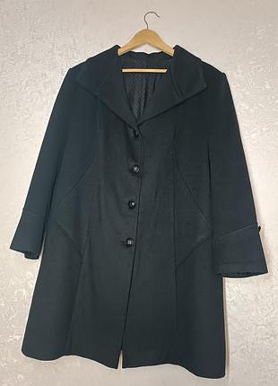 «гвинтажне чорне вовняне пальто oversize l-xl • 90s minimalism • bespoke»