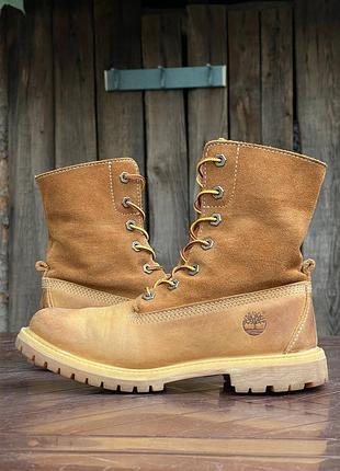 Timberland оригинал женские ботинки высокие светло-коричневые из натуральной кожи размер 38