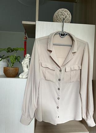 Жіноча вільна бежева блуза з віскози f&f m/l
