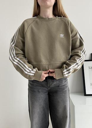Укорочений світшот з лампасами adidas originals