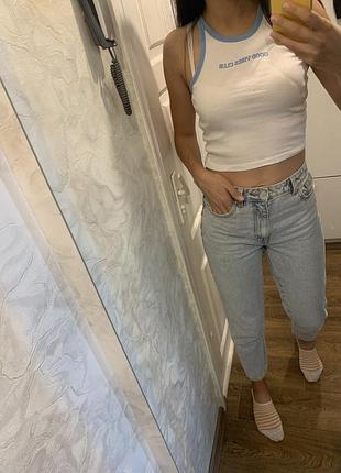 Топ білий в рубчик 2