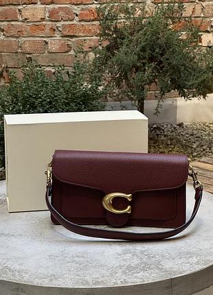 Сумка coach tabby red/gold shoulder bag 26 in signature canvas