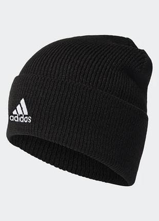 Adidas ребриста шапка із акрилу чорного кольору