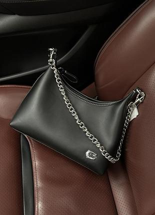 Сумка coach juliet shoulder bag black smooth leather