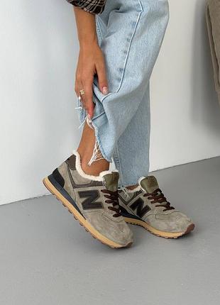 New balance 574 brown fur 4