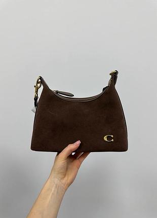 Сумка coach juliet shoulder bag brown suede 5