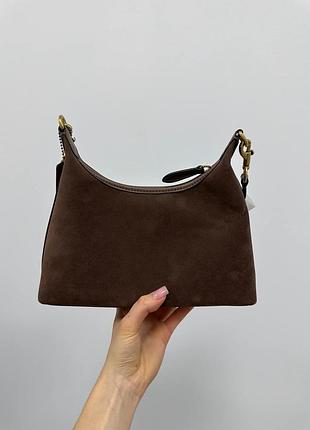 Сумка coach juliet shoulder bag brown suede 6