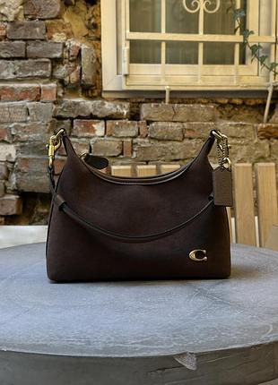 Сумка coach juliet shoulder bag brown suede 2