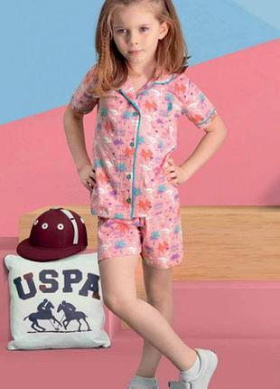Рубашка+шорты для девочки 453-4 u.s.polo assn 110
