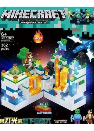 Конструктор із моноблоків майнкрафт пещіра в лісі 10007 minecraft 362 деталі + 2 фігурки