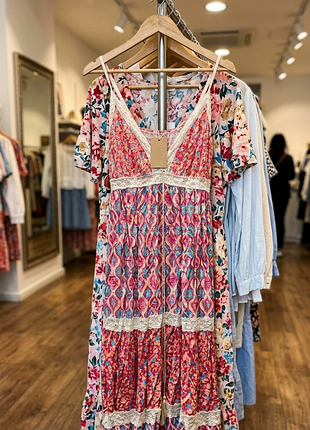 яркий летний сарафан в стиле boho / бохо с кружевом 2