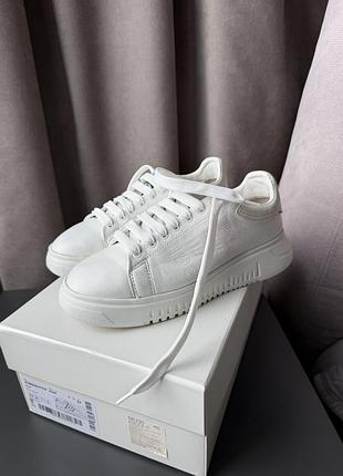 Кросівки жіночі emporio armani білі шкіряні, р. 3