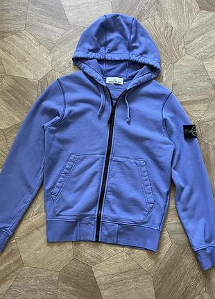 Чоловіче худі stone island на блискавці, блакитне