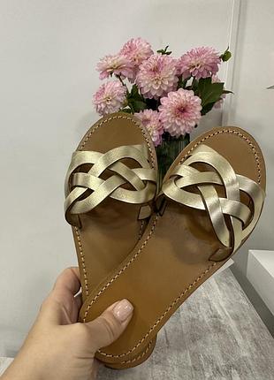 Шкіряні шльопки mango, 35, 980 грн