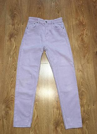Брюки вельветовые мом pull & bear
