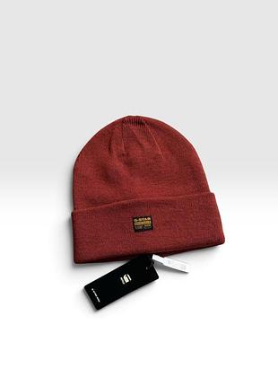 G-star raw effo beanie оригінал нова чоловіча шапка джистар тепла осінь зима зимова з підворотом на чоловіка брендова оригінальна фірмова