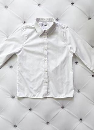 Сорочка для хлопчика marks & spencer біла з довгим рукавом