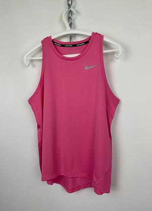 Nike w nk miler tank женская спортивная розовая майка