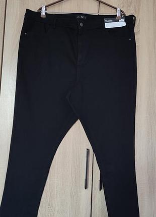 Классные черные джинсы скошенные новые джинсы батал размер 56-58-60