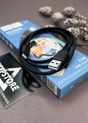 Кабель для зарядки hoco x90 lightning to usb черный силиконовый 1м для iphone ipad