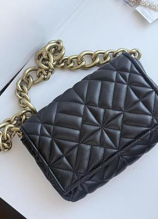 Сумка жіноча zara чорна стьобана з ланцюжком