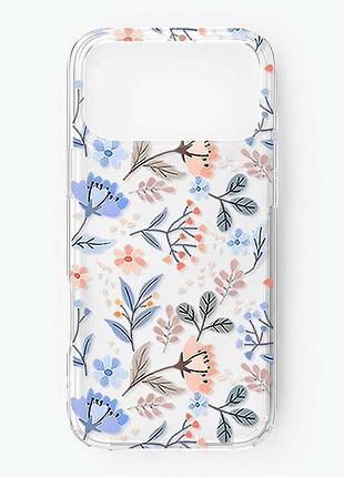 Прозрачный чехол на iphone 17 pro max цветочный фон (принт 371)