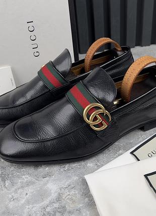 Gucci donnie web double gg loafers мужские туфли лоферы кожа оригинал 42.5 eur