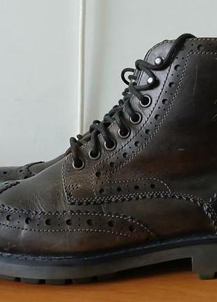 Кожаные ботинки броги фирмы clarks оригинал