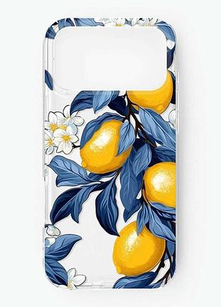 Прозрачный чехол на iphone 17 pro max лимонное дерево (принт 417)
