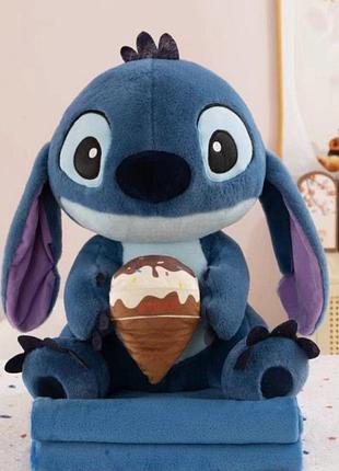 Игрушка-плед стич stitch синий