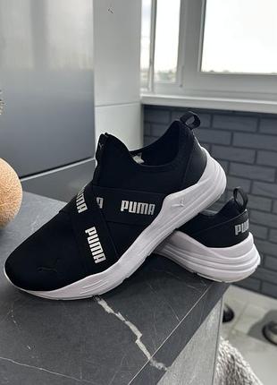 Кросівки жіночі puma wired run slipon wmns чорні, розмір 38.5 (устілка 25 см)