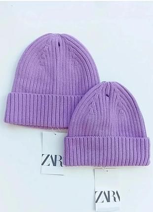 Шапка zara для дівчаток, фіолетова,