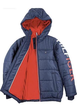 Куртка пуховик для хлопчика tommy hilfiger синя з червоним
