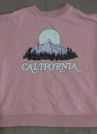 Світшот жіночий george оверсайз рожевий з принтом california