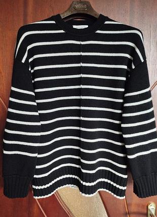 Премиальный свитер в полоску autograph marks &amp; spencer (90% меринос, 10% кашемир)