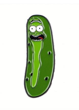 Металевий значок огірочок рик і морті санчес брошка rick and morty веселий дід санчез зелений огірок cucumber pickle rick