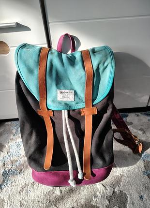 Оригинальный sandqvist stig рюкзак multi blue/plum, vintage