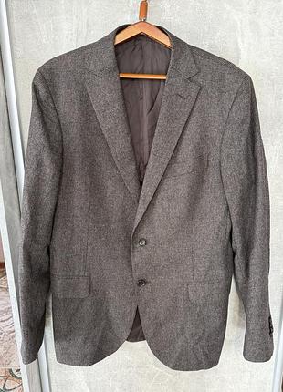 Чоловічий піджак ermenegildo zegna, коричневий, розмір 52