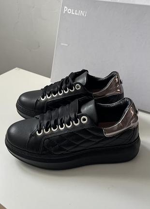 Кросівки жіночі pollini чорні шкіряні