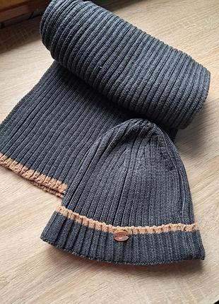 Оригінальний чоловічий зимовий набір (шапка та шарф) бренду u.s. polo assn