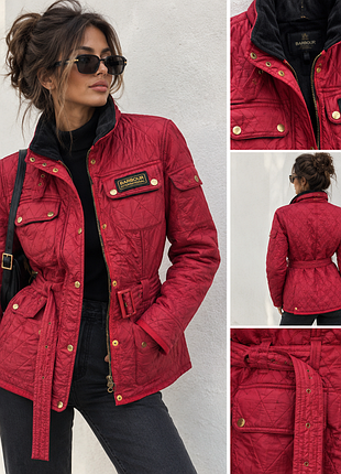 Жіноча стьобана куртка barbour на флісі