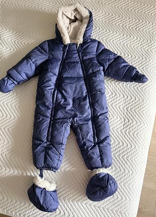 Зимовий комбінезон для хлопчиків mayoral newborn синій 70 см