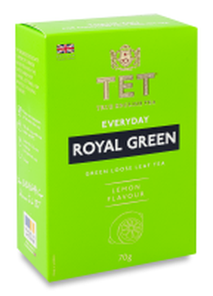 Чай зеленый байховый листовой с ароматом лимона royal green everyday tet к/у 70г
